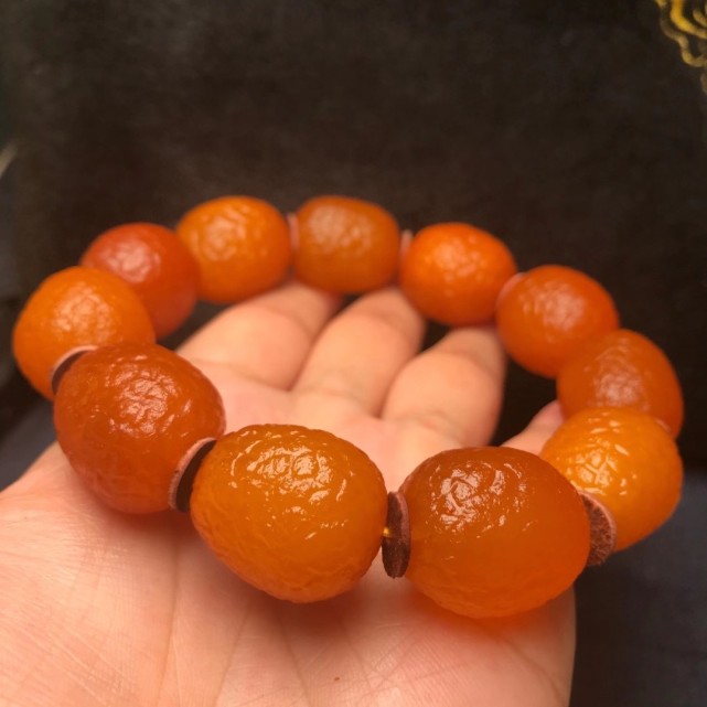 蜜蠟海漂籽料手串圖片_海漂籽料和蜜蠟有什么區別_蜜蠟海漂籽料盤玩變化圖