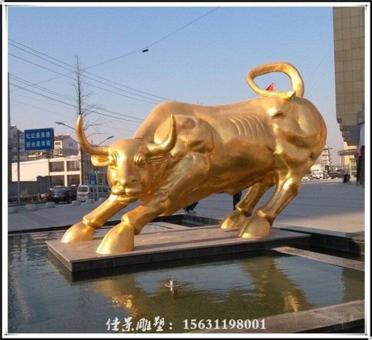 華爾街牛銅雕塑_華爾街銅牛像_華爾街牛的雕塑