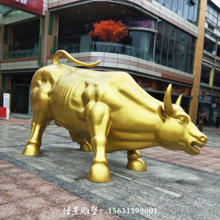 華爾街牛銅雕塑_華爾街牛的雕塑_華爾街銅牛像