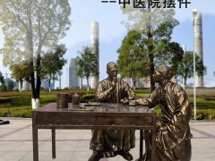 玻璃鋼把脈仿銅人物雕塑