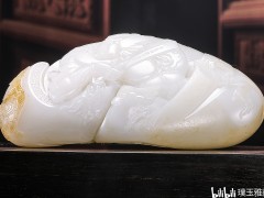「璞玉雅藏」灑金皮和田玉獨籽料 海派玉雕大師崔磊 清源妙道戰神