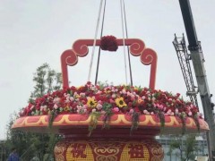 大型不銹鋼花籃雕塑